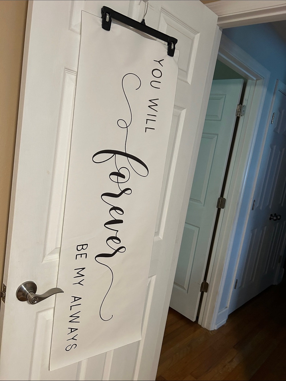 You Will Forever Wall Banner - White with Black Script